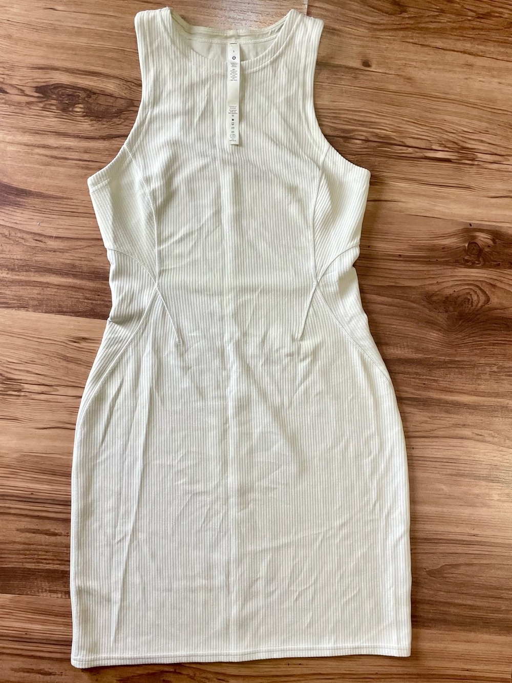 Lululemon Ribbed Softstreme Slim-Fit Tank Dress Size 6 Ivory